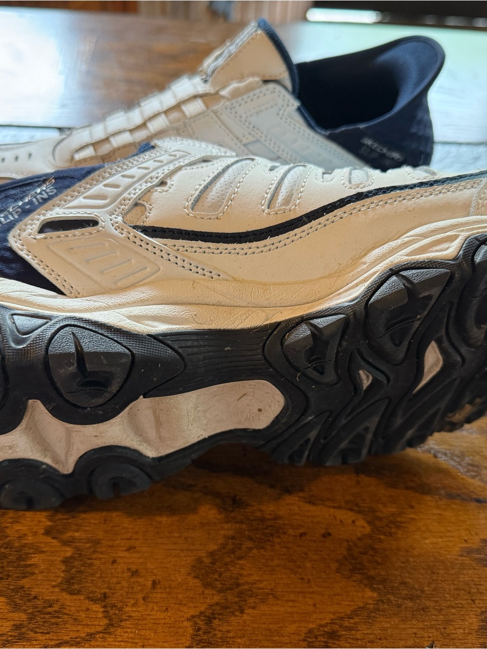 Skechers Men’s White Slip-On Athletic Walking Shoes - Picture 4 of 6
